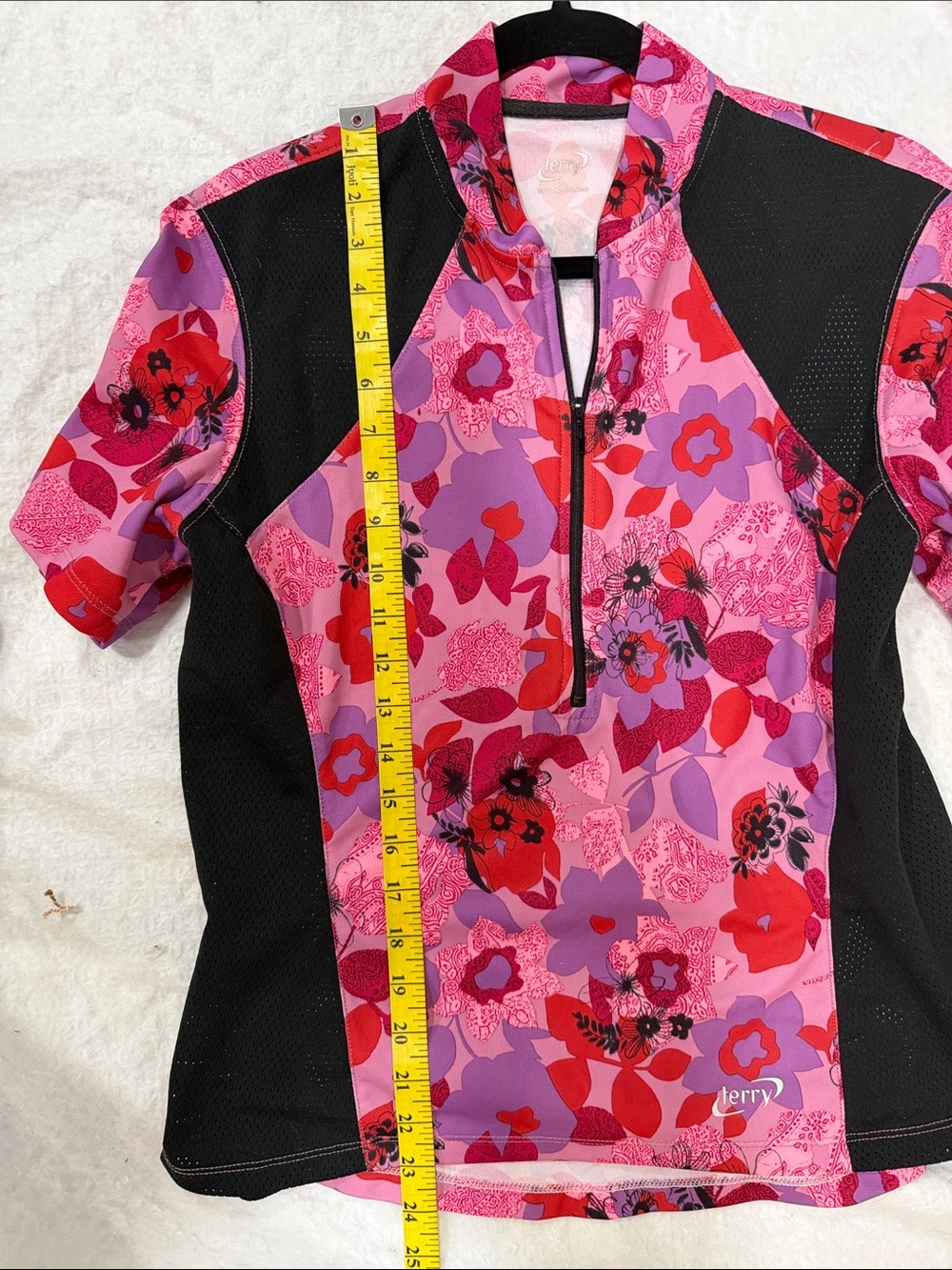 Jerry Floral Pink Short Sleeve Cycling Top - Picture 7 of 9